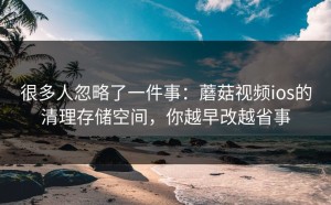 很多人忽略了一件事：蘑菇视频ios的清理存储空间，你越早改越省事