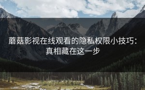 蘑菇影视在线观看的隐私权限小技巧：真相藏在这一步