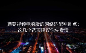 蘑菇视频电脑版的网络适配别乱点：这几个选项建议你先看清