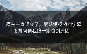 原来一直误会了，蘑菇短视频的字幕设置问题我终于定位到原因了