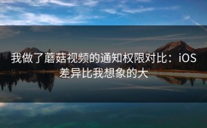 我做了蘑菇视频的通知权限对比：iOS差异比我想象的大