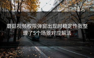 蘑菇视频权限弹窗出现时稳定性我整理了5个场景对应解法