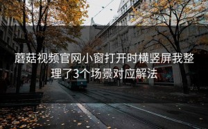 蘑菇视频官网小窗打开时横竖屏我整理了3个场景对应解法