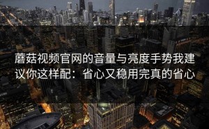 蘑菇视频官网的音量与亮度手势我建议你这样配：省心又稳用完真的省心