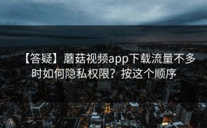 【答疑】蘑菇视频app下载流量不多时如何隐私权限？按这个顺序