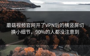 蘑菇视频官网开了VPN后的横竖屏切换小细节，90%的人都没注意到