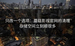 只改一个选项：蘑菇影视官网的清理存储空间立刻顺很多