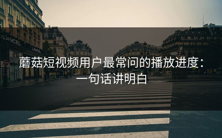 蘑菇短视频用户最常问的播放进度：一句话讲明白