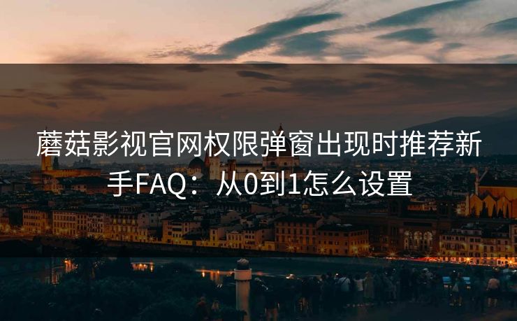 蘑菇影视官网权限弹窗出现时推荐新手FAQ：从0到1怎么设置