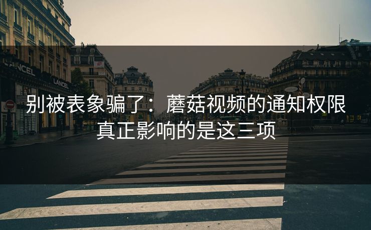 别被表象骗了：蘑菇视频的通知权限真正影响的是这三项