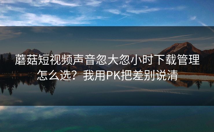 蘑菇短视频声音忽大忽小时下载管理怎么选？我用PK把差别说清
