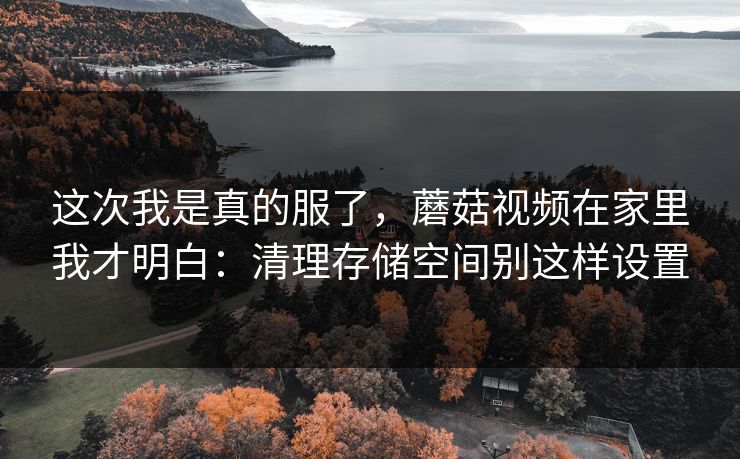 这次我是真的服了，蘑菇视频在家里我才明白：清理存储空间别这样设置