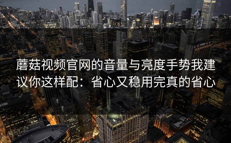 蘑菇视频官网的音量与亮度手势我建议你这样配：省心又稳用完真的省心