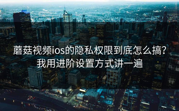 蘑菇视频ios的隐私权限到底怎么搞？我用进阶设置方式讲一遍